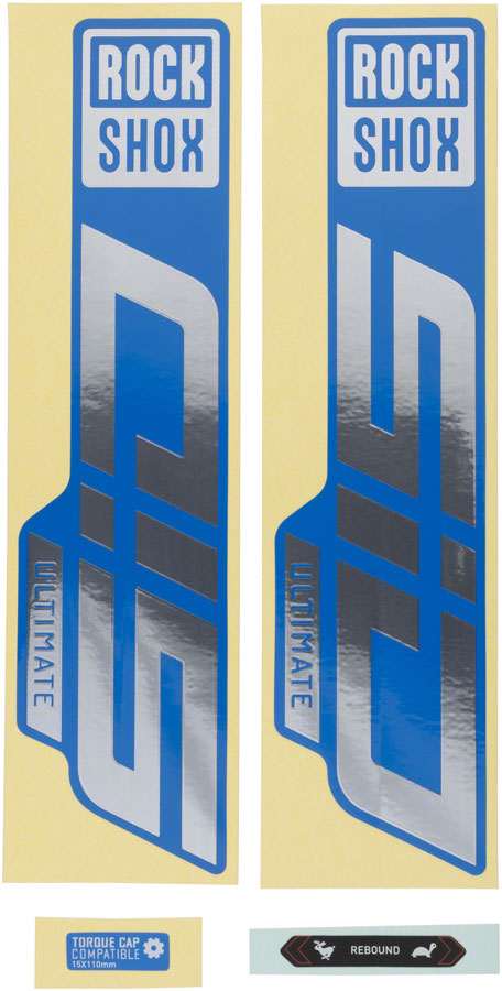 Rockshox Fork Decal Kit - SID Ultimate, 27.5"/29", Gloss Polar Foil/Blue MPN: 11.4018.105.039 UPC: 710845862625 Sticker/Decal Fork Decal Kits