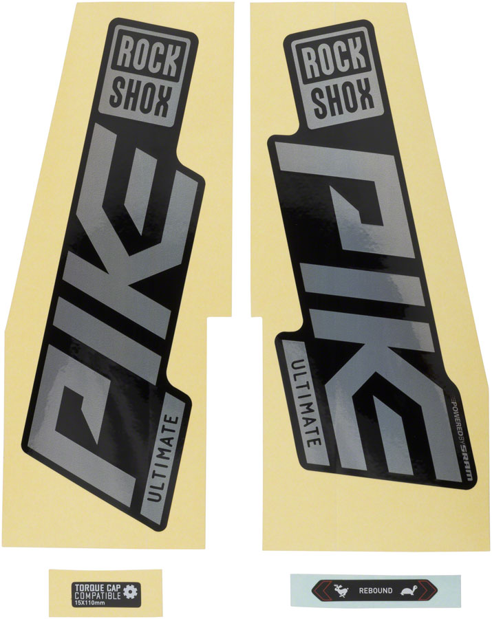 Rockshox Fork Decal Kit - Pike Ultimate, 27.5"/29", Gloss Rainbow Foil/High Gloss Black MPN: 11.4018.105.045 UPC: 710845862687 Sticker/Decal Fork Decal Kits
