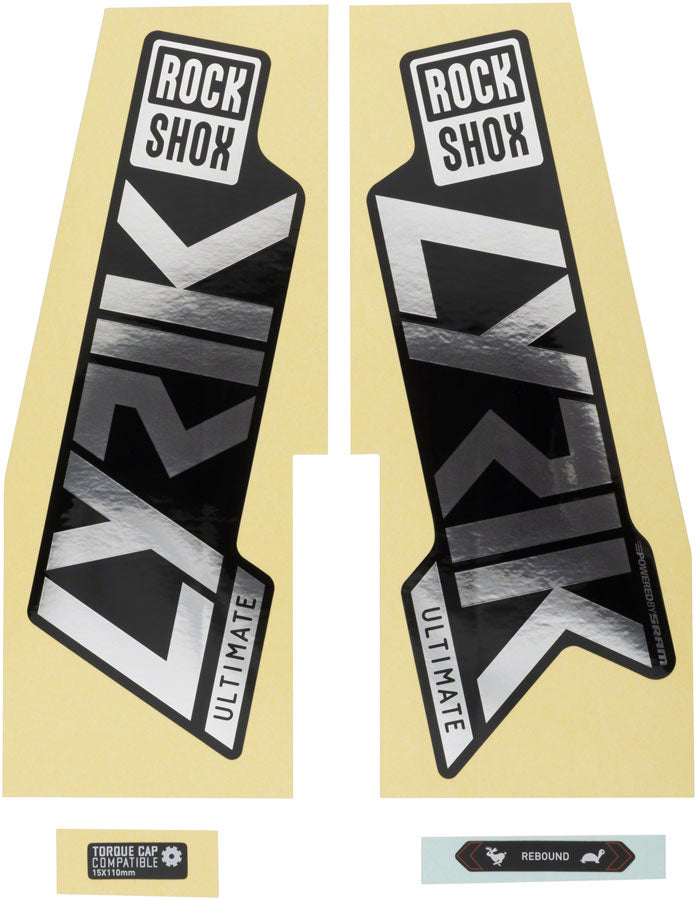 Rockshox Fork Decal Kit - Lyrik Ultimate, 27.5"/29", Gloss Polar Foil/High Gloss Black MPN: 11.4018.105.048 UPC: 710845862717 Sticker/Decal Fork Decal Kits