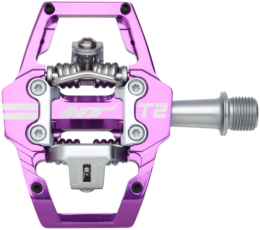 HT Components T2 Pedals - Dual Sided Clipless with Platform, Aluminum, 9/16", Purple MPN: 102001T2XXXX2Y41G1X1 Pedals T2 Pedals
