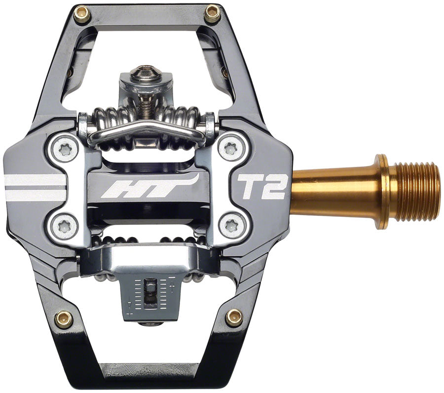 HT Components T2T Pedals - Dual Sided Clipless with Platform, Aluminum, 9/16