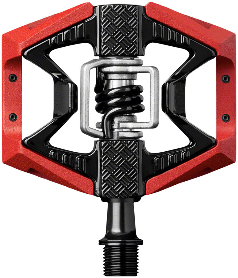 Crank Brothers Double Shot 3 Pedals - Single Side Clipless with Platform, Aluminum, 9/16", Red/Black - Pedals - Double Shot 3 Pedals