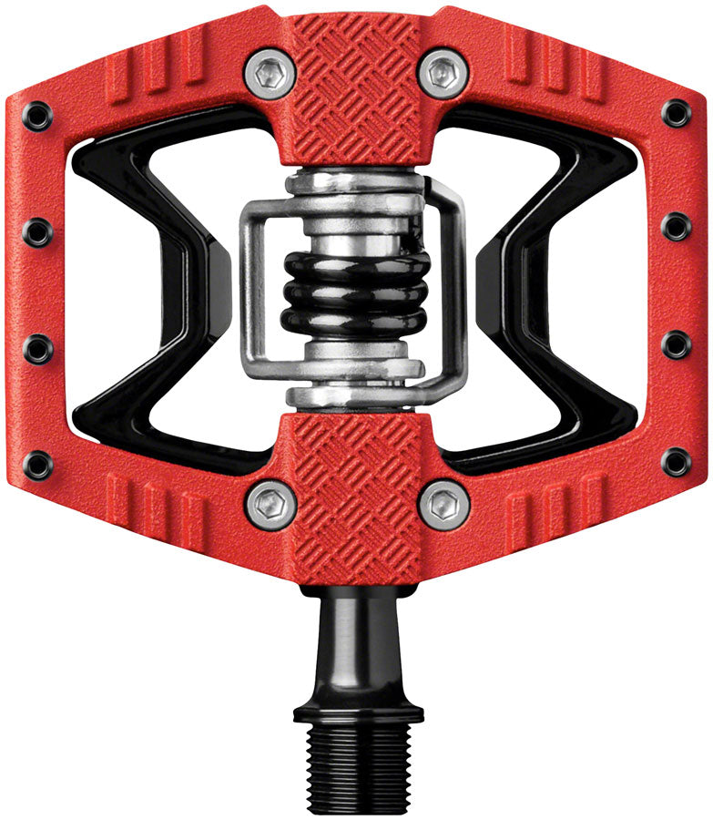Crank Brothers Double Shot 3 Pedals - Single Side Clipless with Platform, Aluminum, 9/16", Red/Black MPN: 16110 UPC: 641300161109 Pedals Double Shot 3 Pedals