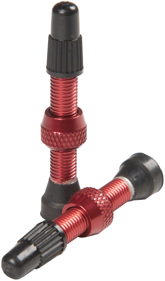 Stan's NoTubes Alloy Valve Stems - 35mm, Pair, Red - Tubeless Valves - Alloy Valve Stems