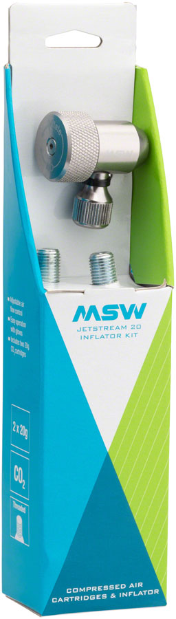 MSW Jetstream 20 CO2 Kit. Includes Inflator head and 2 20 Gram CO2 cartridges - CO2 and Pressurized Inflation Device - Jetstream Inflator