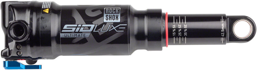 RockShox SIDLuxe Ultimate RL Rear Shock - 165 x 42.5mm, SoloAir, 1 Token, Medium Reb/Comp, 430lb L/O Force, Trunnion / MPN: 00.4118.305.013 UPC: 710845847219 Rear Shock SIDLuxe Ultimate RL Rear Shock