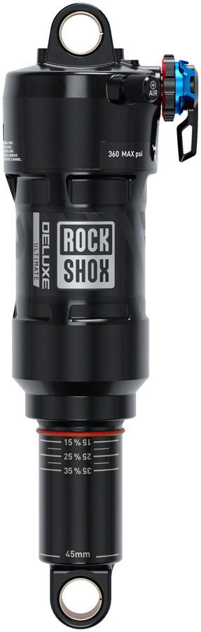 RockShox Deluxe Ultimate RCT Rear Shock - 190 x 37.5mm, LinearAir, 2 Tokens, Reb/LComp, 380lb L/O Force, Std, C1, Yeti MPN: 00.4118.357.036 UPC: 710845883446 Rear Shock Deluxe Ultimate RCT Rear Shock
