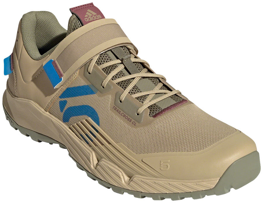 Five Ten Trailcross Mountain Clipless Shoes - Men's, Beige Tone/Blue Rush/Orbit Green, 9.5