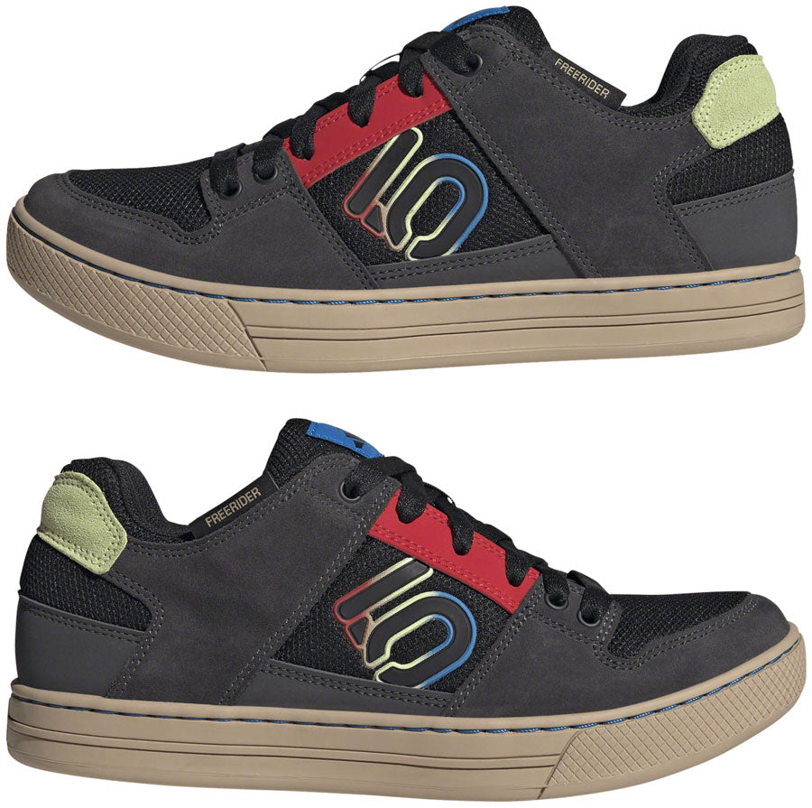 Five Ten Freerider Flat Shoes - Men's, Core Black/Carbon/Red, 8.5 - Flat Shoe - Freerider Flat Shoe - Men's, Core Black/Carbon/Red