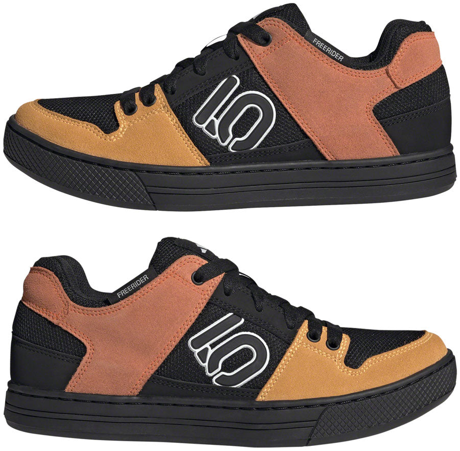 Five Ten Freerider Flat Shoes - Men's, Core Black/Ftwr White/Impact Orange, 10 - Flat Shoe - Freerider Flat Shoe - Men's, Core Black/Ftwr White/Impact Orange