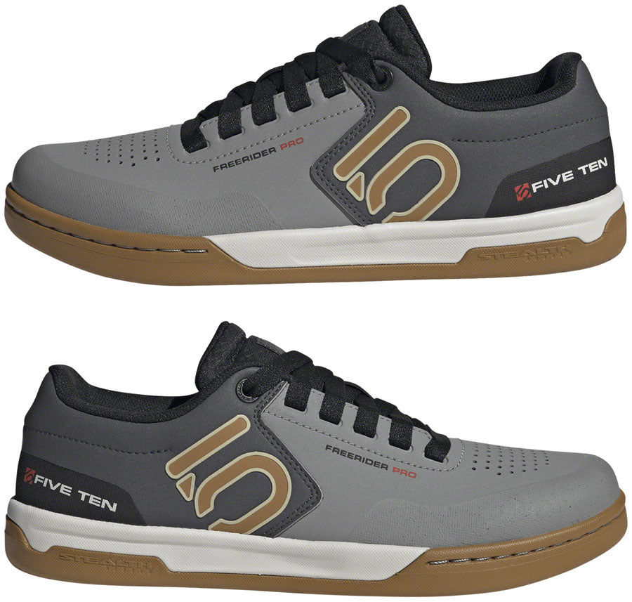 Five Ten Freerider Pro Flat Shoes - Men's, Gray Three/Bronze/Core Black, 12 - Flat Shoe - Freerider Pro Flat Shoe - Men's, Gray Three/Bronze Strata/Core Black