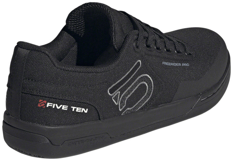 Five Ten Freerider Pro Canvas Flat Shoes - Men's, Core Black/Gray Three/Ftwr White, 10 - Flat Shoe - Freerider Pro Canvas Flat Shoe - Men's, Core Black/Gray Three/Ftwr White