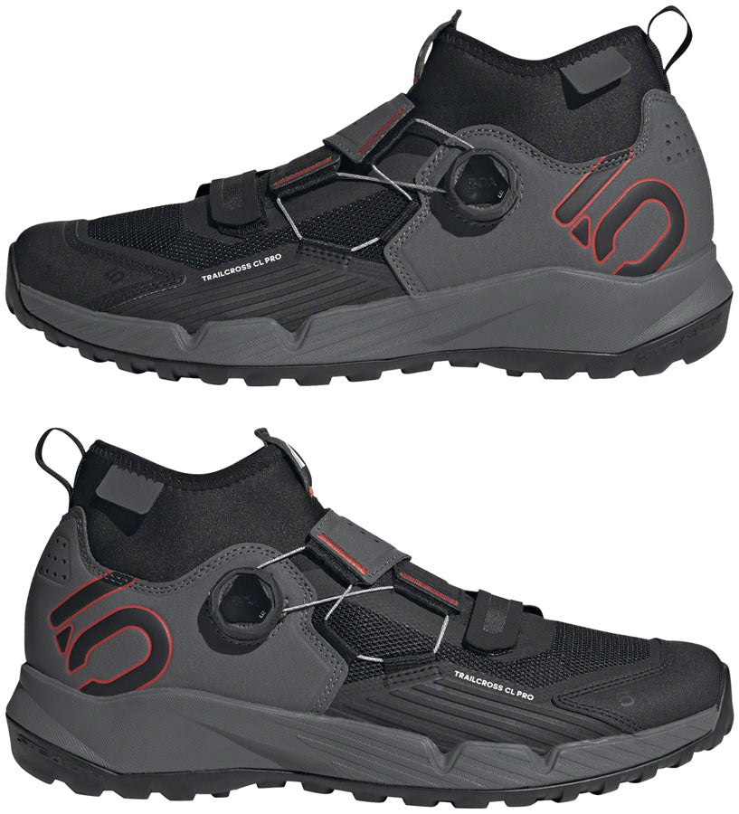 Five Ten Trailcross Pro Mountain Clipless Shoes - Men's, Gray Five/Core Black/Red, 8 - Mountain Shoes - Trailcross Pro Clip-in Shoe - Men's, Gray Five/Core Black/Red