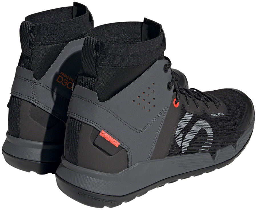 Five Ten Trailcross Mid Pro Flat Shoes - Men's, Core Black/Gray Two/Solar Red, 10 - Flat Shoe - Trailcross Mid Pro Flat Shoe - Men's, Core Black / Grey Two / Solar Red