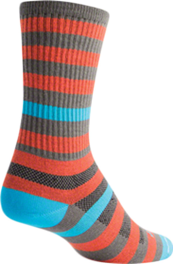 SockGuy Metro Sock: Orange/Gray LG/XL