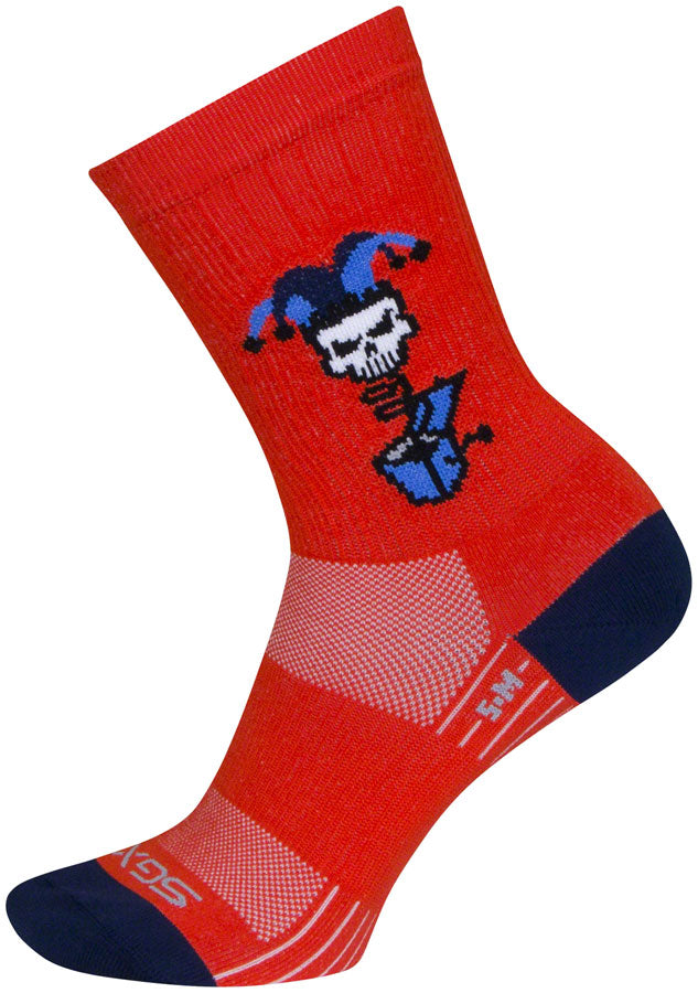SockGuy SGX Boing Socks - 6", Red, Small/Medium - Sock - SGX Socks