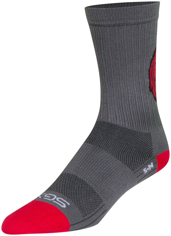 SockGuy SGX Rise and Grind Socks - 6", Gray, Large/X-Large - Sock - SGX Socks