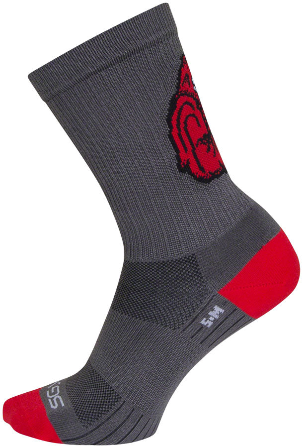 SockGuy SGX Rise and Grind Socks - 6", Gray, Small/Medium - Sock - SGX Socks