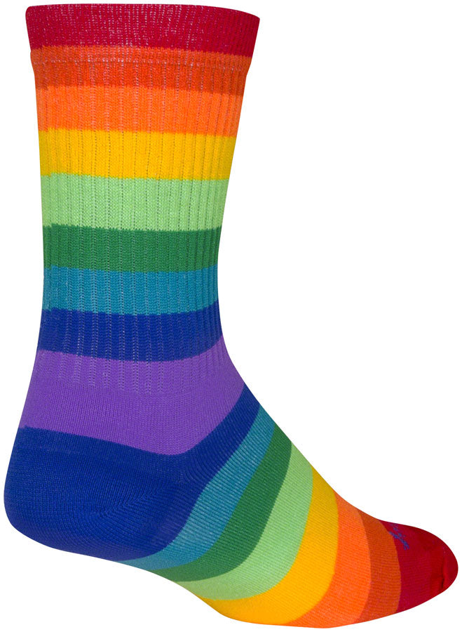 SockGuy Crew Fabulous Socks - 6", Rainbow, Small/Medium - Sock - Crew Socks