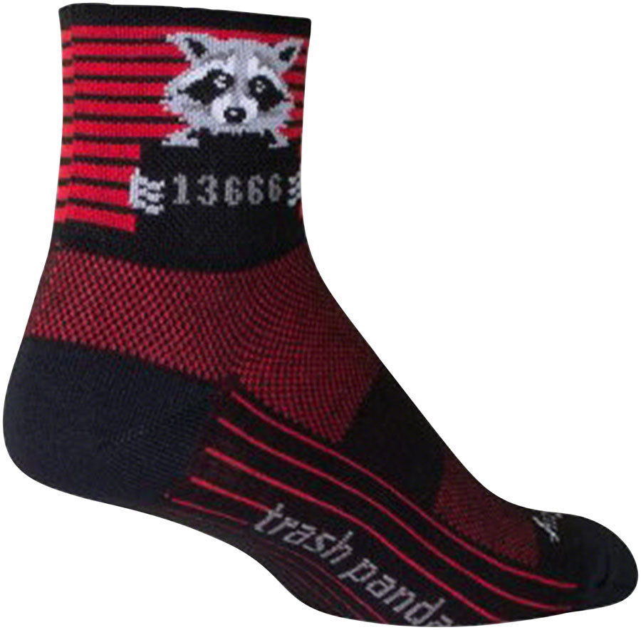 SockGuy Classic Busted Socks - 3", Black/Red Stripe, Small/Medium - Sock - Classic Socks