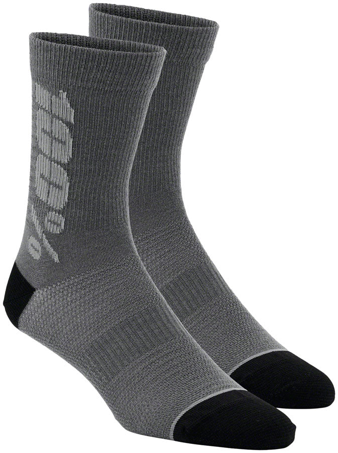 100% Rythym Merino MTB Socks - 6 inch, Charcoal/Gray, Small/Medium
