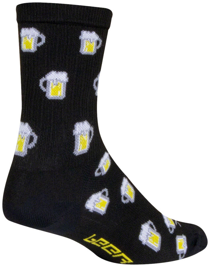SockGuy SGX Pints Socks - 6", Black, Small/Medium - Sock - SGX Socks
