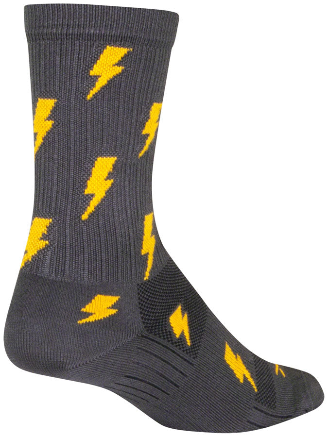 SockGuy SGX Lit Socks - 6", Gray, Small/Medium - Sock - SGX Socks