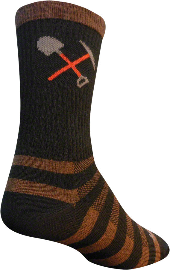 SockGuy Trail Work Wool Sock: Brown/Black LG/XL