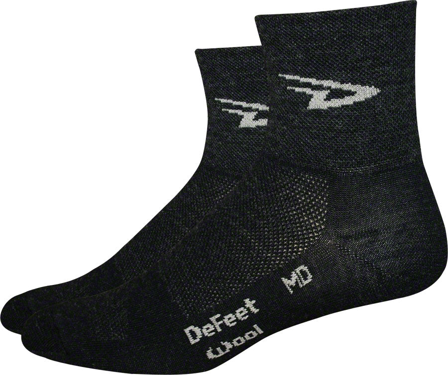 DeFeet Wooleator D-Logo Socks - 3", Charcoal, Large MPN: WAC301 UPC: 682864030135 Sock Wooleator Socks