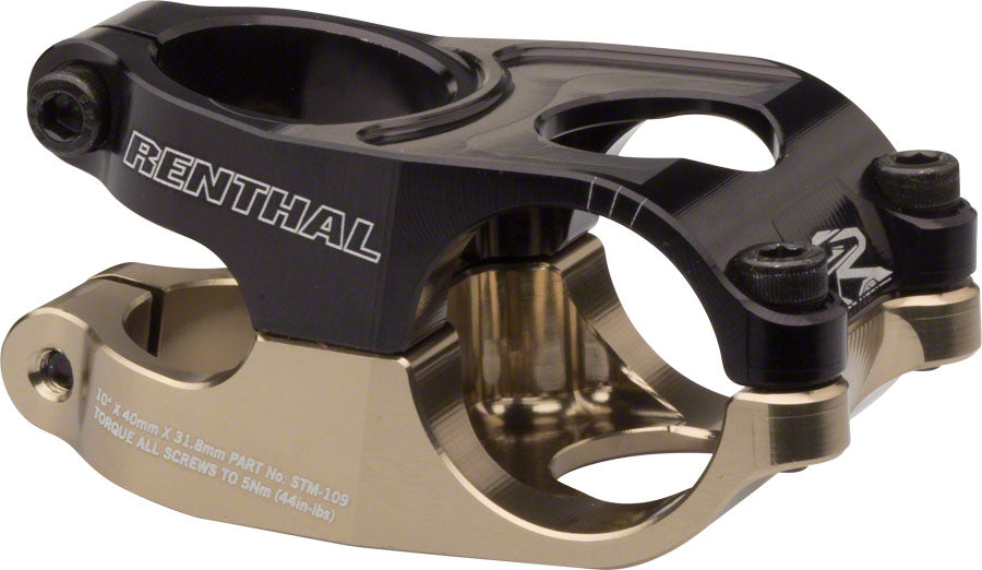 Renthal Duo Stem - 40mm, 31.8 Clamp, +/-10, 1 1/8", Aluminum, Black/Gold MPN: STM109-BKAG UPC: 765442147545 Stems Duo Stem