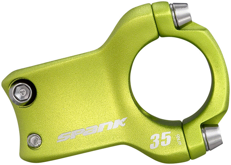 Spank Spike Race 2 Stem - 35mm, 31.8 Clamp, +/-0, 1 1/8", Aluminum, Green - Stems - Spike Race 2 Stem