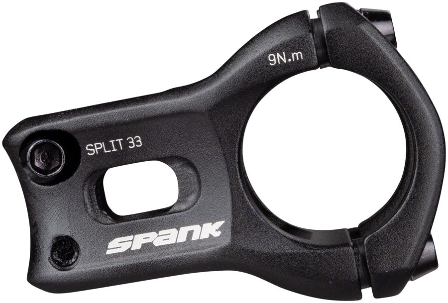 Spank Split Stem - 33mm, 31.8 Clamp, +/-0, 1 1/8", Aluminum, Black - Stems - Split Stem