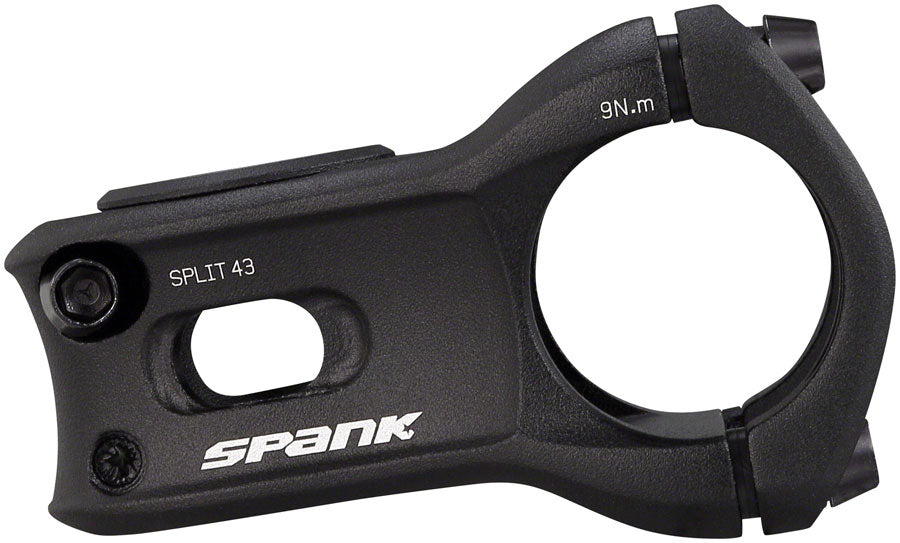 Spank Split Stem - 43mm, 31.8 Clamp, +/-0, 1 1/8", Aluminum, Black - Stems - Split Stem