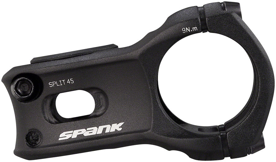 Spank Split 35 Stem - 45mm, 35 Clamp, +/-0, 1 1/8", Aluminum, Black - Stems - Split Stem