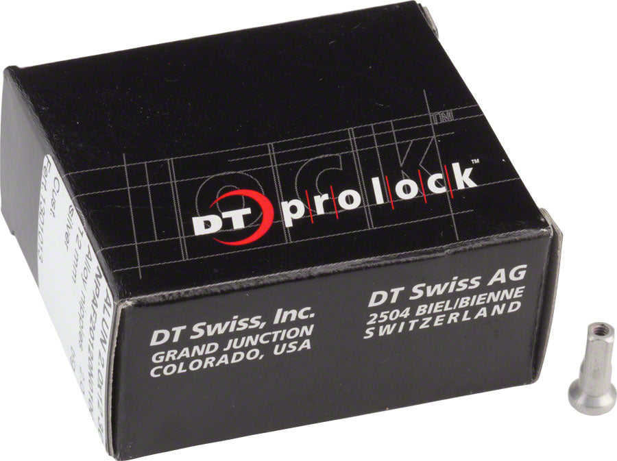 DT Swiss Pro Lock Aluminum Nipples: 2.0 x 12mm, Silver, Box of 100