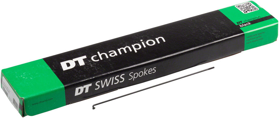 DT Swiss Champion Spoke: 2.0mm, 298mm, J-bend, Black, Box of 100 MPN: SCH020298S0100 Spoke, Bulk Champion 2.0 Black Spokes