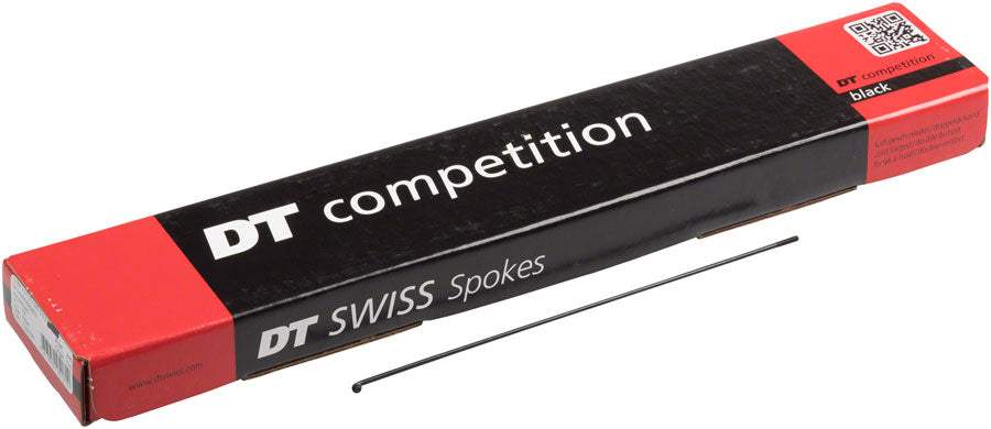 DT Swiss Competition Spoke: 2.0/1.8/2.0mm, 294mm, J-bend, Black, Box of 100 MPN: SCO020294S0100 Spoke, Bulk Competition Black Spokes