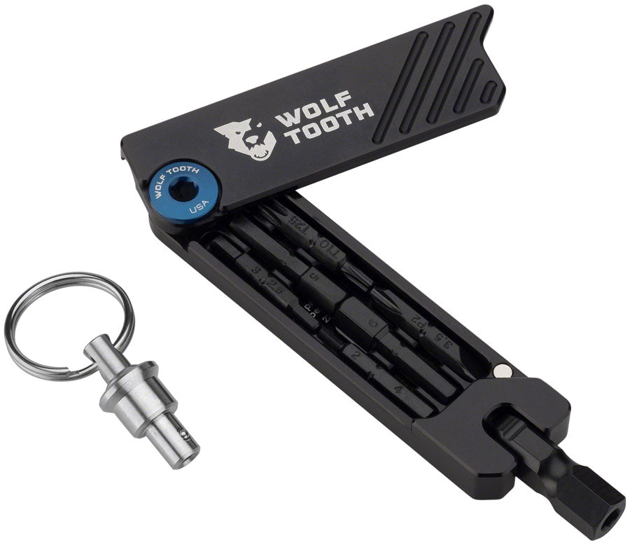Wolf Tooth 6-Bit Hex Wrench Multi-Tool with Keyring - Blue MPN: 6-BIT-KR-BLU UPC: 810006805802 Bike Multi-Tool 6-Bit Hex Wrench Multi-Tool