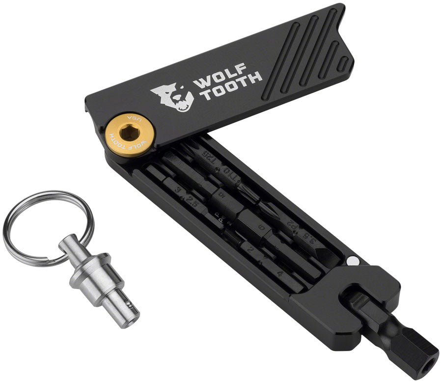 Wolf Tooth 6-Bit Hex Wrench Multi-Tool with Keyring - Gold MPN: 6-BIT-KR-GLD UPC: 810006805840 Bike Multi-Tool 6-Bit Hex Wrench Multi-Tool