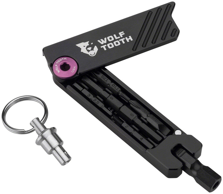 Wolf Tooth 6-Bit Hex Wrench Multi-Tool with Keyring - Purple