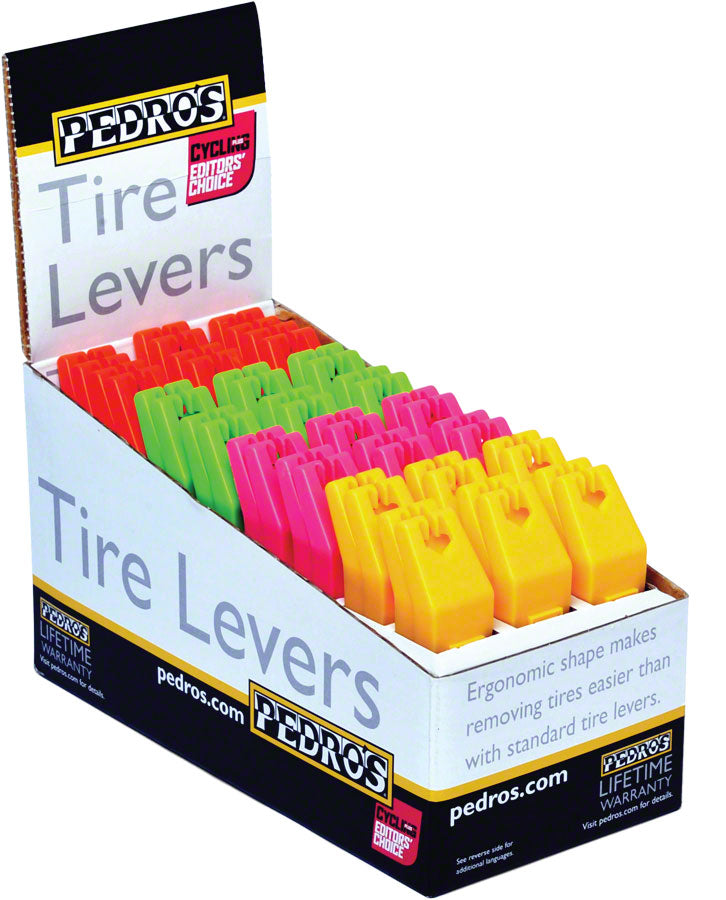 Pedro's Tire Levers 24 Pack 4 Color Tire Lever Display Red Pink Green Yellow