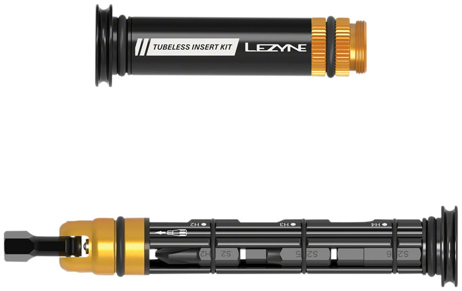 Lezyne Dual Insert Kit Bar-End Mount Multi Tool with Tubeless Plug Tool, Black - Bike Multi-Tool - Dual Bar-End Mount Multi-Tool/Tubeless Tool