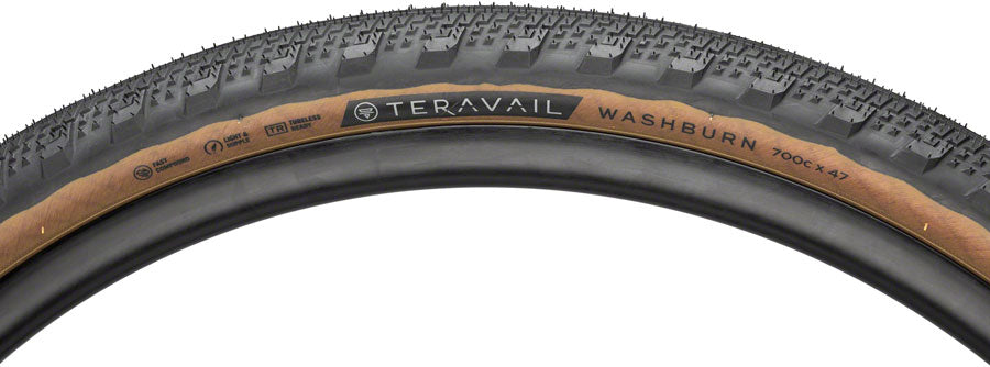 Teravail Washburn Tire - 700 x 47, Tubeless, Folding, Tan, Light 