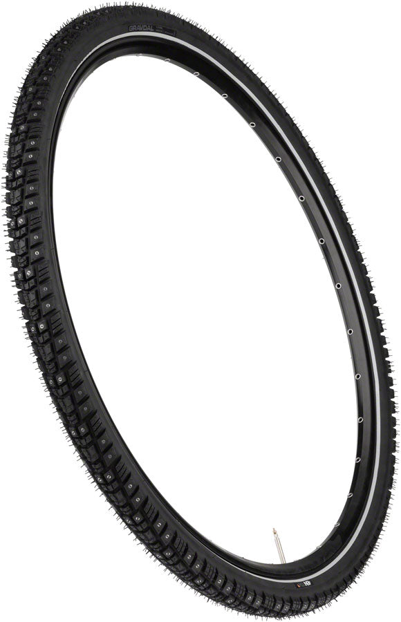 45NRTH Gravdal Tire - 700 x 45, Tubeless, Folding, Black, 60 TPI, 240 Concave Carbide Aluminum Studs - Tires - Gravdal Tire
