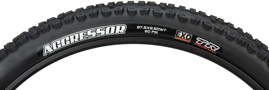 Maxxis Aggressor Tire - 27.5 x 2.5, Tubeless, Folding, Black, Dual, EXO, Wide Trail White Logo