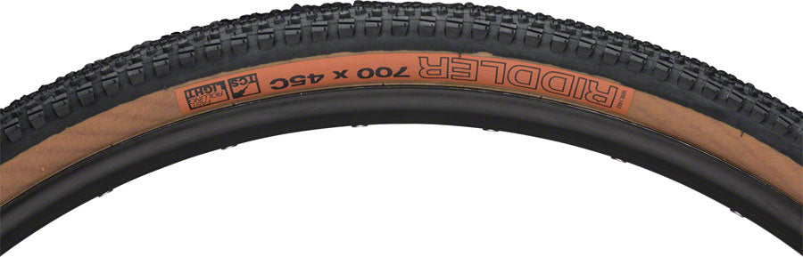 WTB Riddler 700c Tire - 700 x 45, TCS Tubeless, Folding, Black/Tan, Light, Fast Rolling WTB Riddler 700c Tire - 700 x 45, TCS Tubeless, Folding, Black/Tan, Light, Fast Rolling