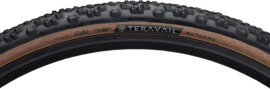 Teravail Rutland Tire - 700 x 42, Tubeless, Folding, Tan, Light and Supple, Fast Compound - Tires - Rutland Tire