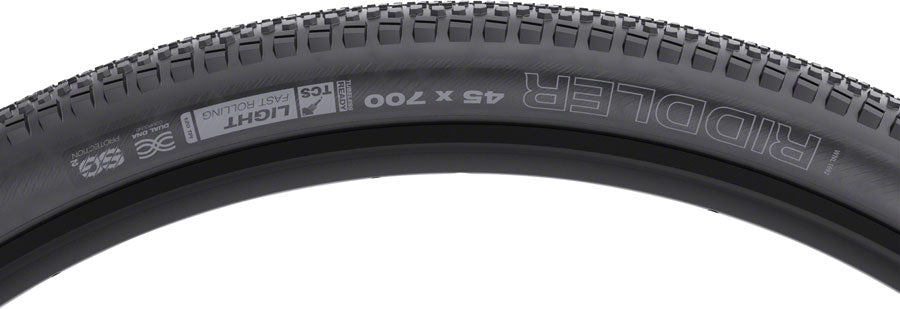 WTB Riddler Tire - 700 x 45, TCS Tubeless, Folding, Black, Light, Fast Rolling, SG2 - Tires - Riddler Tire