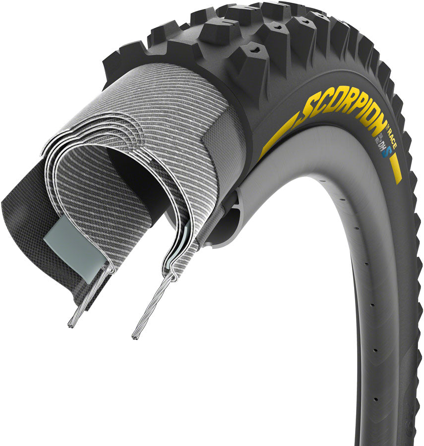 Pirelli Scorpion Race DH S Tire - 29 x 2.5, Clincher, Wire, Yellow Label, DualWALL+, SmartEVO DH - Tires - Scorpion Race DH S Tire