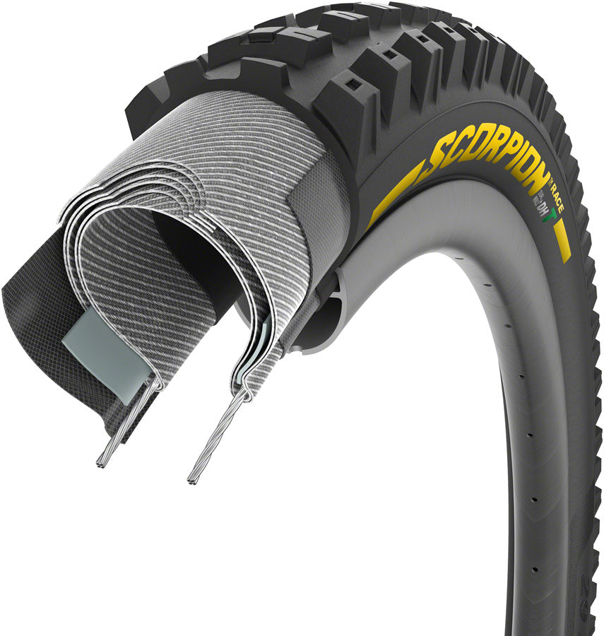 Pirelli Scorpion Race DH T Tire - 29 x 2.5, Clincher, Wire, Yellow Label, DualWALL+, SmartEVO DH - Tires - Scorpion Race DH T Tire